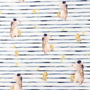[S1435R-187357] [S1435R] Poplin Digital Printed Stripes and Friends Snoozy Fabrics (Design A)