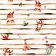 [S1438R-187382] [S1438R] Poplin Digital Printed Stripes and Friends Snoozy Fabrics (Design A)
