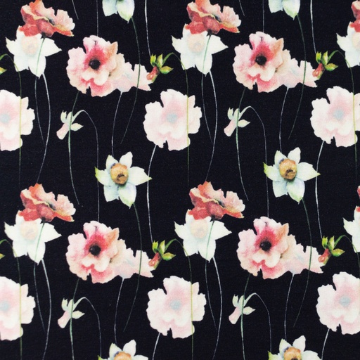 [S1503R] Jersey Digital Printed Heather Marine Snoozy Fabrics