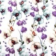 [S1677R-3755] [S1677R] Jersey Digital Printed Bees And Flowers (Violet Flowers)