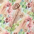 [S1447R-187447] [S1447R] Jersey Digital Printed Painted Flowers Snoozy Fabrics (Design A)