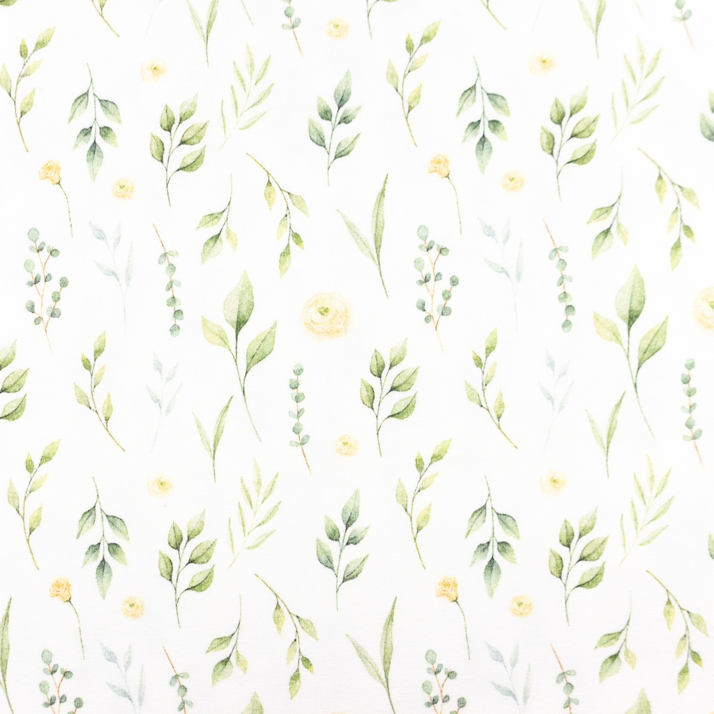 [S1453R] Jersey Digital Printed Leafs And Flowers Snoozy Fabrics