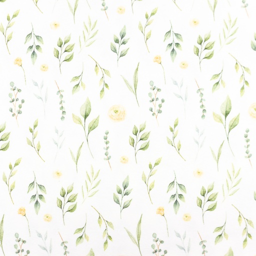 [S1453R] Jersey Digital Printed Leafs And Flowers Snoozy Fabrics