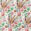 [S1458R-187527] [S1458R] Double Gauze Crinkled Digital Printed Painted Flowers Snoozy Fabrics (Design C)