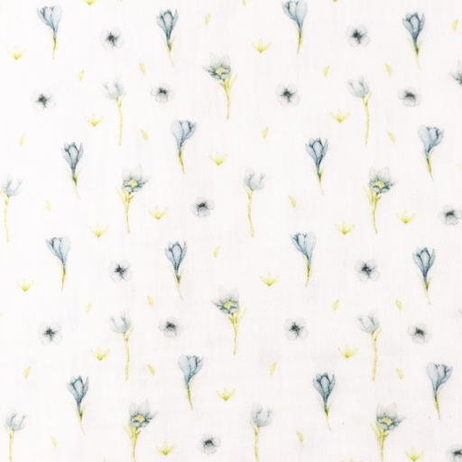 [S1459R] Double Gauze Crinkled Digital Printed Mille Fleures Snoozy Fabrics