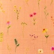 [S1464R-187572] [S1464R] Double Gauze Crinkled Digital Printed Leaves and Flowers Peach Snoozy Fabrics (Design E)