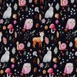 [S1472R-187623] [S1472R] Jersey Digital Printed Deer And Friends Snoozy Fabrics (Design C)