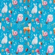 [S1472R-187624] [S1472R] Jersey Digital Printed Deer And Friends Snoozy Fabrics (Design D)