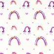 [S1530R-187984] [S1530R] Jersey Digital Printed Pink Rainbow (Offwhite)