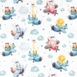 [S1545R-188075] [S1545R] Jersey Digital Printed Airplanes (Design C)