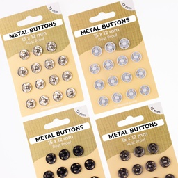 [698R] Tryckknapp I Metall Uppsättning 12 mm 