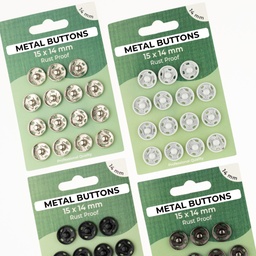 [699R] Metal Buttons Set 14 mm 