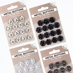 [700R] Metalen Drukknopen Set 16 mm