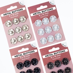 [701R] Tryckknapp I Metall Uppsättning 19 mm