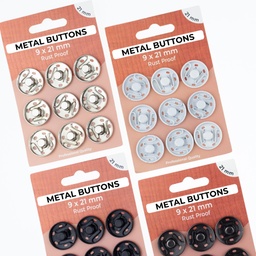 [702R] Ensemble de Boutons en Métal 21 mm