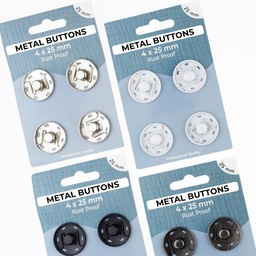 [703R] Metalldruckknöpfe Set 25 mm 