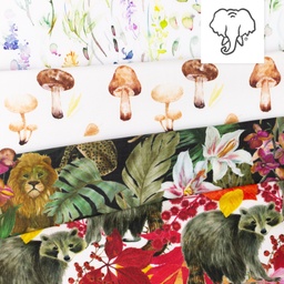[S1234L] Poplin Digital Printed Mix Fawn Snoozy Fabrics