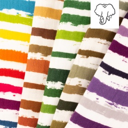 [S1397L] Doble Gasa Estampado Arrugado Rayas Grandes Snoozy Fabrics