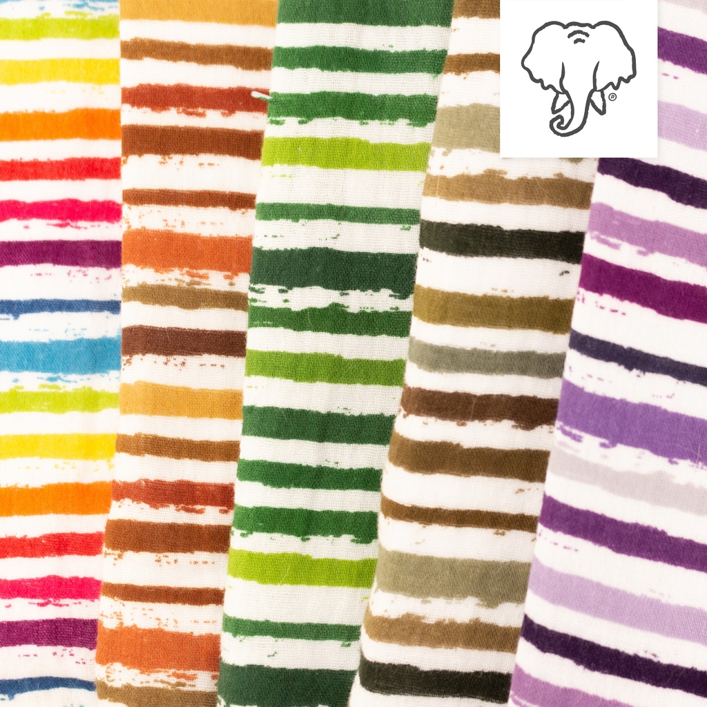 [S1399L] Righe Piccole Stampate Increspate a Doppia Garza Snoozy Fabrics