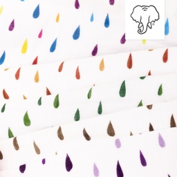 [S1405R] Gotas De Lluvia Estampadas Arrugadas Doble Gasa Snoozy Fabrics
