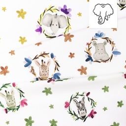 [S1238R] Poplin Digital Printed Mix Lotus Snoozy Fabrics