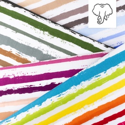 [S1392R] Popeline Imprimée Grandes Rayures Snoozy Fabrics