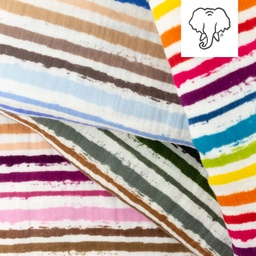 [S1395R] Doble Gasa Arrugado Impreso Rayas Pequeñas Snoozy Fabrics