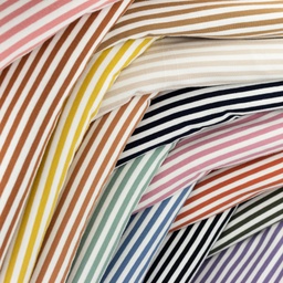 [S1685R] Jersey-Jacquard Streifen mit Off White