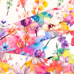 [S1548R] Jersey Digitaal Bedrukte Regenboog Bloemen