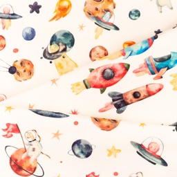 [S1666R] French Terry Digital Printed Planets
