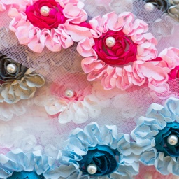 [031R] Bicolar Flor Con Perle