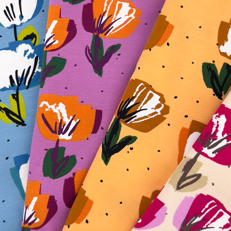 [S1776L] Jersey Printed Tulips