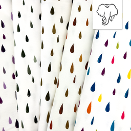 [S1799R] Jersey Tištěno Kapky Deště Snoozy Fabrics