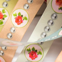 [036R] Satin Ribbon Rose Pearl