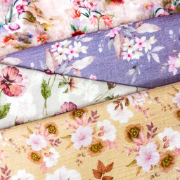 [S1793R] Double Gauze Crinkled Digital Printed Sweet Stems