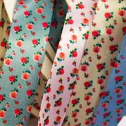 [037R] Ruban Satin Fleurs