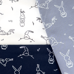 [S1820R] Jersey Printed Jeans With Bunny Hopping