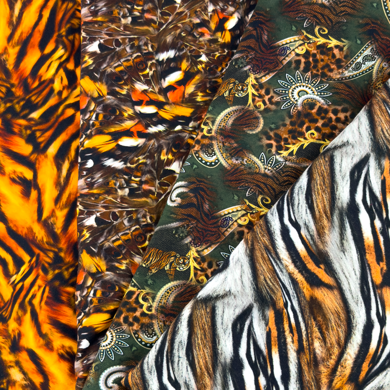 [S1828L] Jersey Digital Gedruckt Animals Freaks