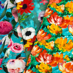 [S1842L] Jersey Digitaal Bedrukt Flower Paintings