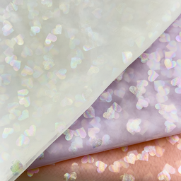 [S1882R] Tulle avec Coeurs Arc-En-Ciel