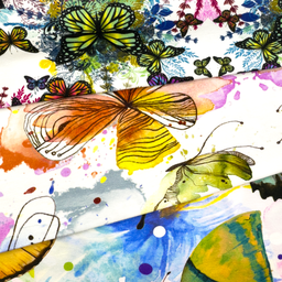 [S1916L] Viscose Lycra Heavy Digital Printed Butterflies