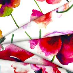 [S1944L] Viscosa Lycra Pesada Impreso Digitalmente Flores De Acuarela