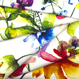 [S1945L] Viscose Lycra Lourd Imprimé Numérique Aquarelle Lumineux et Grand
