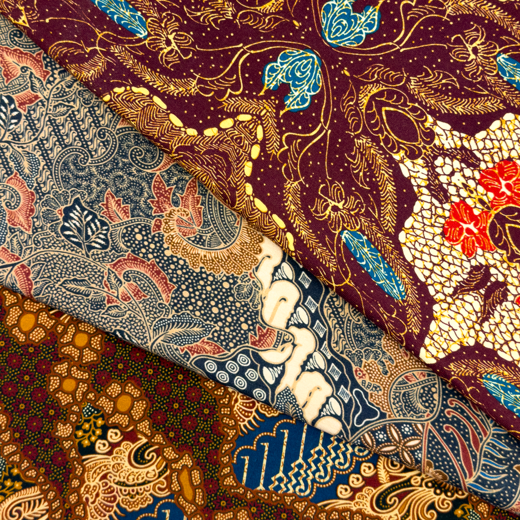 [S1952L] Viskos Lycra Tung Digitaltryckt Batik