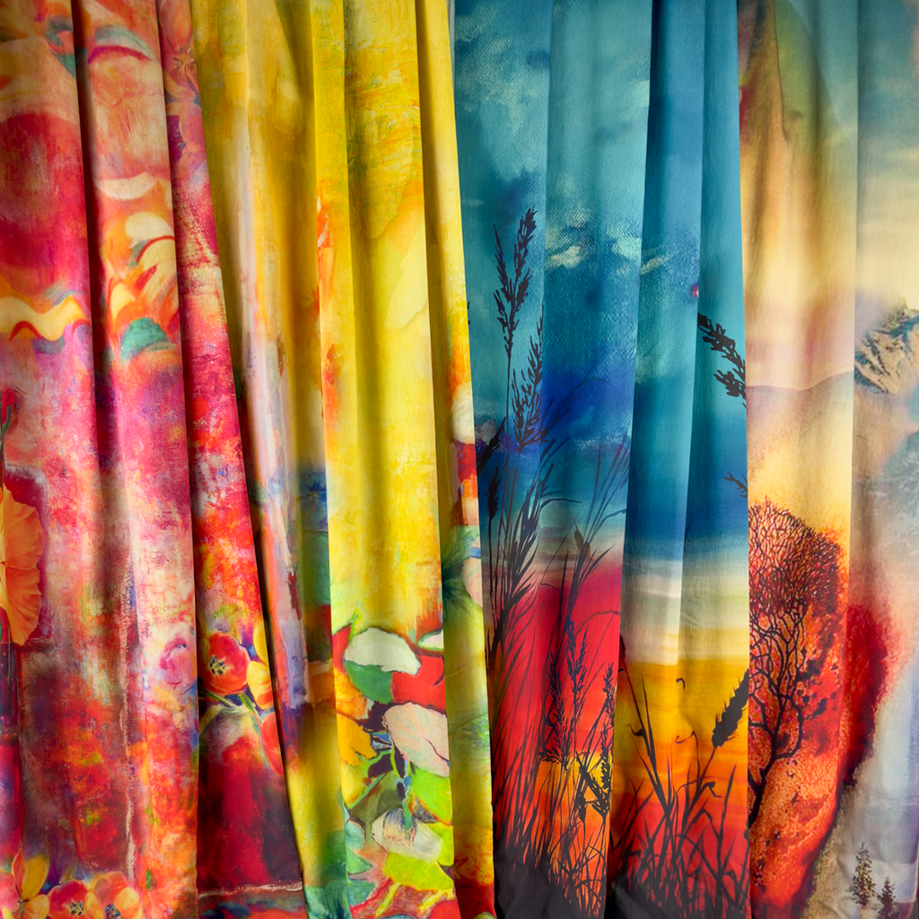 [S1983L] Rayon Poplin Digitální Tisk Návrhy Hran Exotický