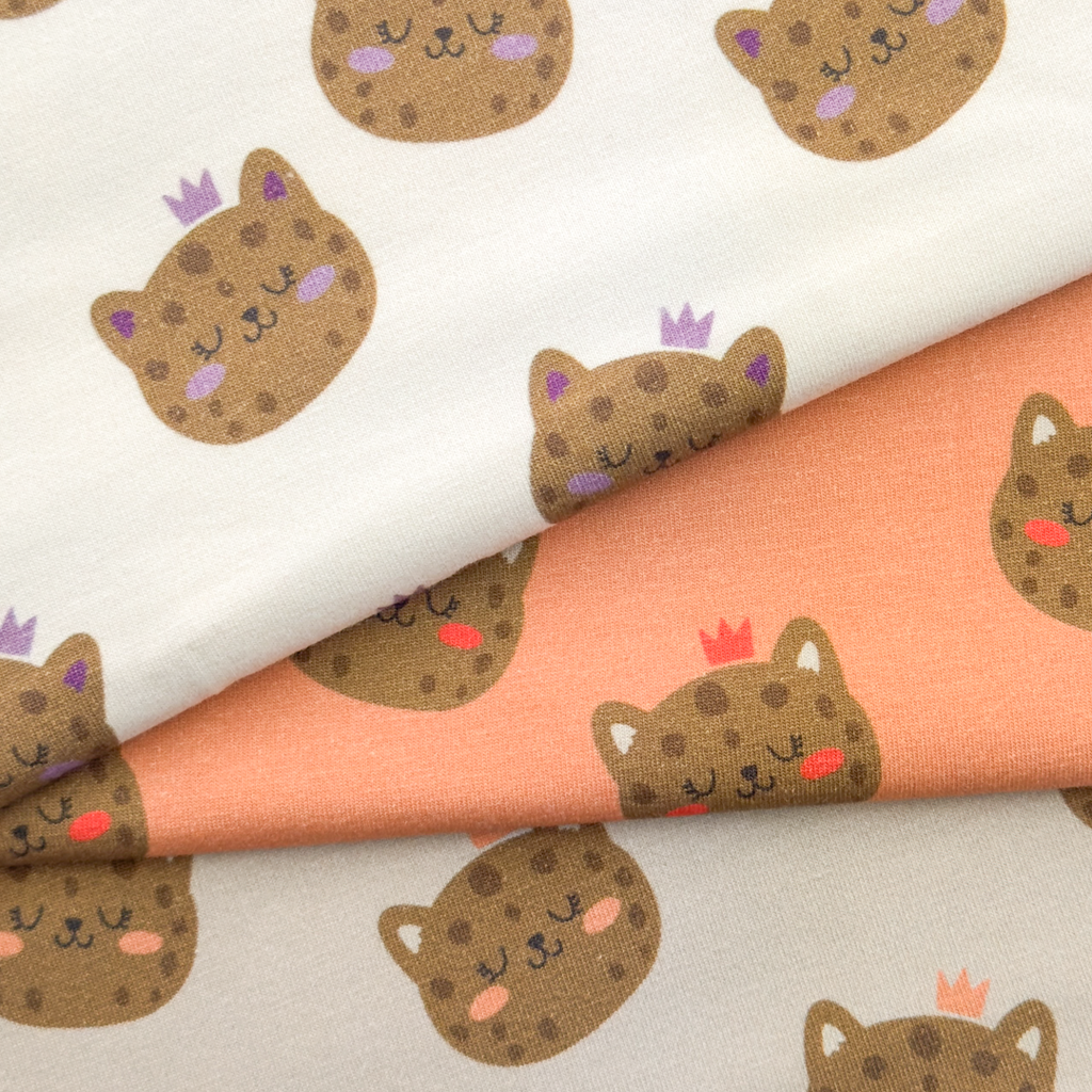 [S1994L] Jersey Printed Cat Faces