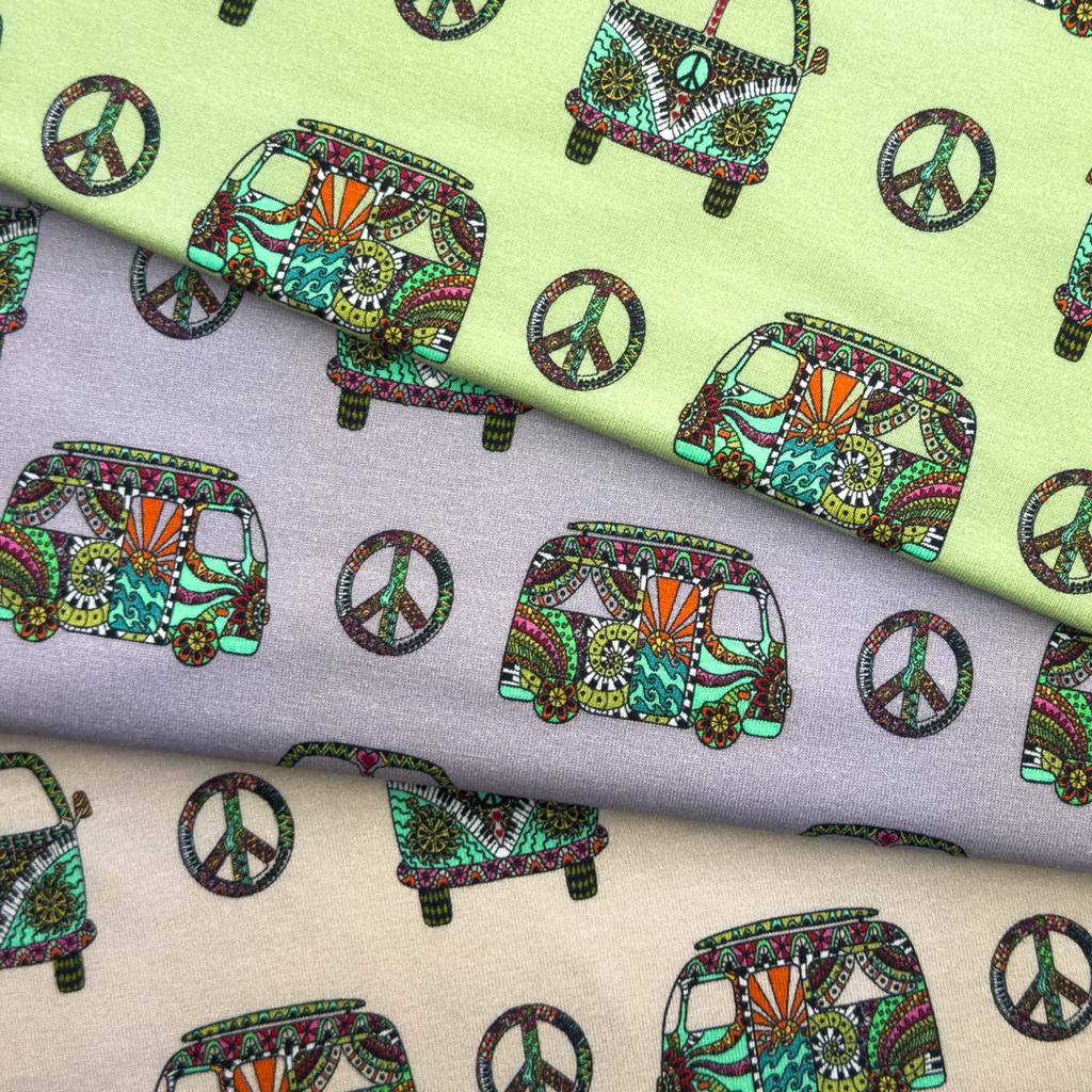 [S2009L] Jersey Printed Peace And Love