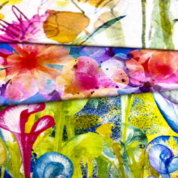 [S1898R] Viscose-lycra zwaar Digitaal Bedrukt Groot Bloempatroon