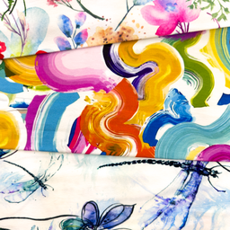 [S1903R] Viscose-lycra zwaar Digitaal Bedrukt Bloemen en Meer