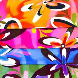 [S1904R] Viskos Lycra Tung Digitaltryckt Retro Blomma